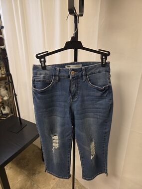 Royalty For Me Blue Distressed Cropped Women's Jeans